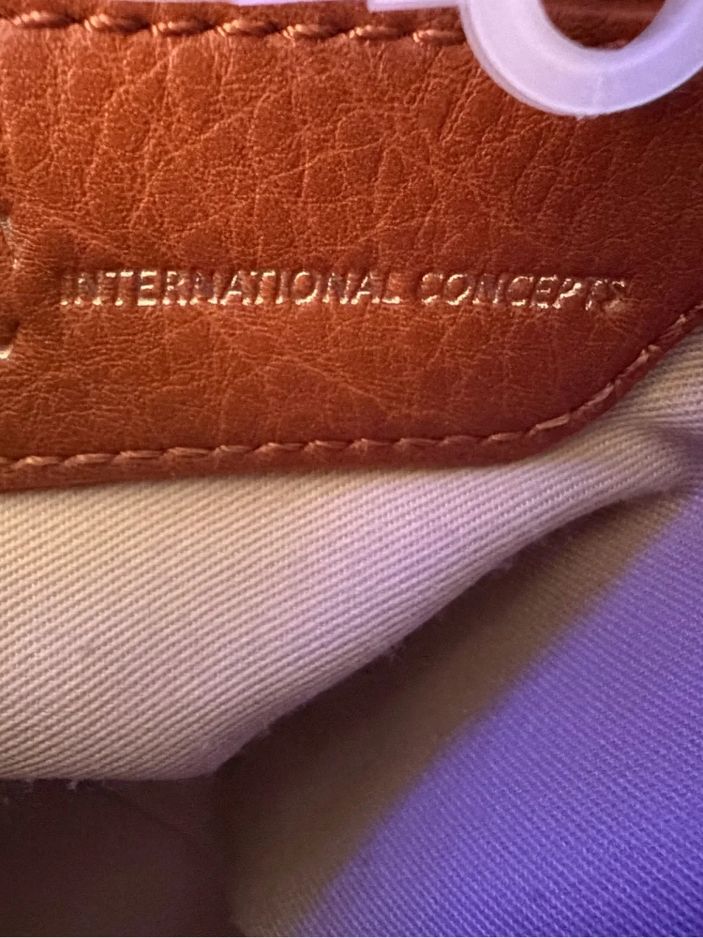 INC International Concepts Cognac Brown Suede Studded Hobo Bag